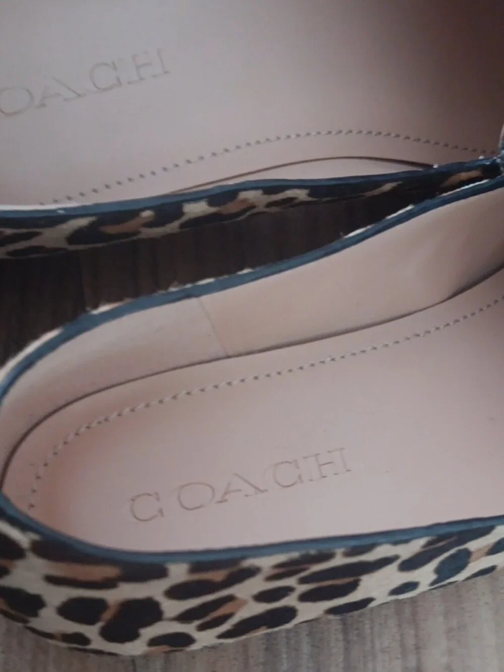 Coach Harper Bead Calf Hair Leopard Loafer